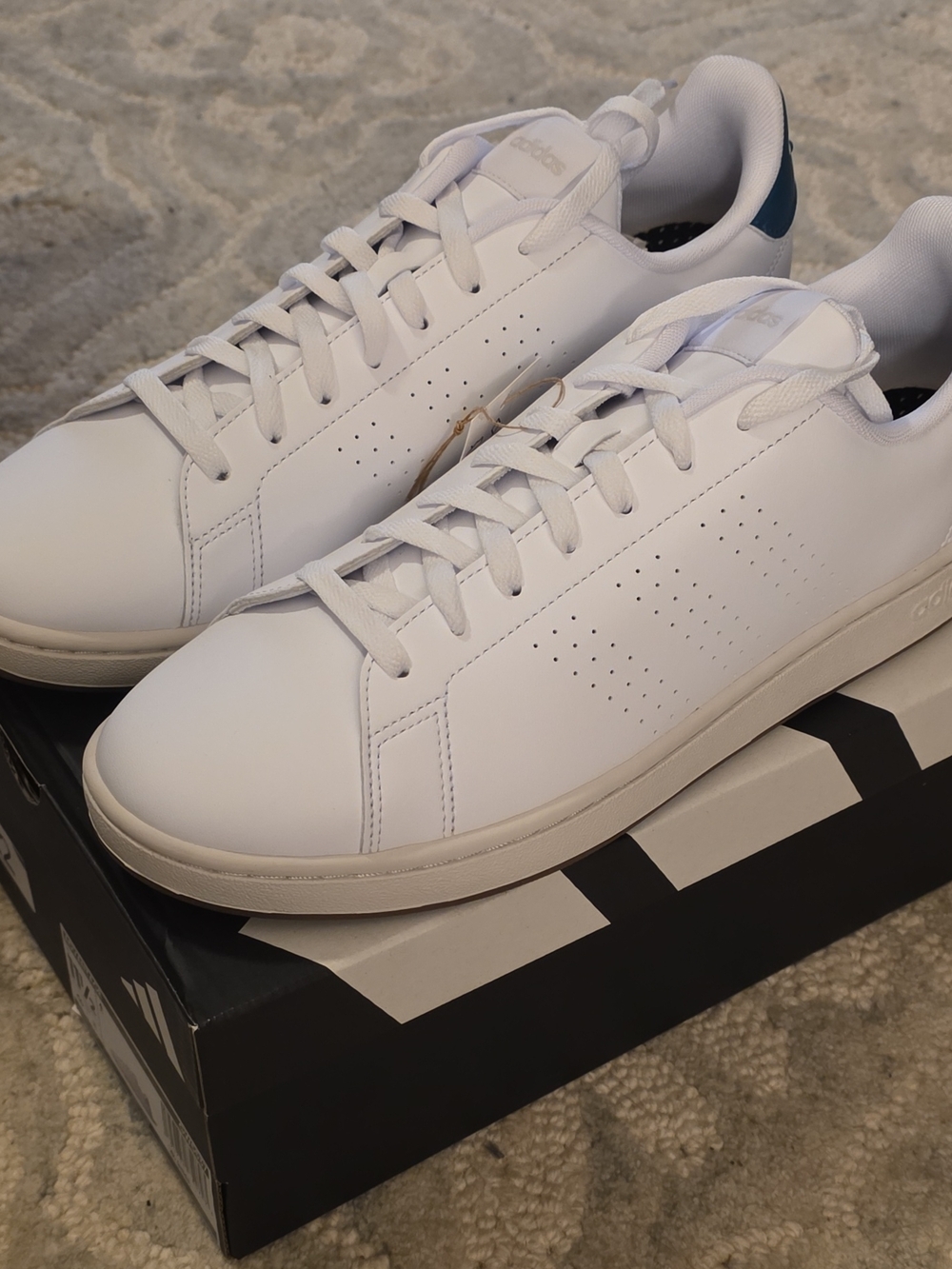 Adidas Advantage White Teal GW5537 Mens Size 11.5 NIB